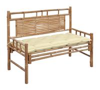 Vidaxl banco de jardín con cojín bambú 120 cm