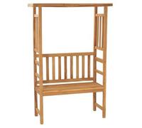 Banco De Jardín Con Pérgola De Madera Maciza De Teca 115 Cm Vidaxl