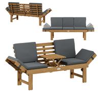 Banco de jardín convertible 200x45x76cm de madera acacia certificado FSC