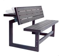 Banco de Jardín Convertible en Mesa, 141x36x88,5 Cm, Gris