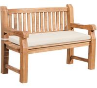 Banco de jardin de teca daxon con cojin de asiento madera crema 61x120x93 cm