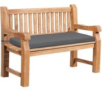 Banco de jardin de teca daxon con cojin de asiento madera gris oscuro 61x120x93 cm