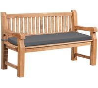 Banco de jardin de teca daxon con cojin de asiento madera gris oscuro 61x150x93 cm