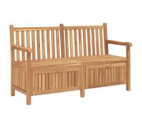 Banco de jardín de teca maciza con almacenamiento de 150 x 60 x 90 cm | Cofre Integrado, Reposabrazos Madera Esculta, Pies Cuadrados Robustos, Exterior Terraza