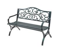 Banco de jardín exterior utav 3 plazas acero 127x53x79cm - gris oscuro [casa.pro]