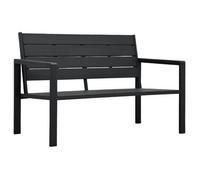 Banco De Jardín Hdpe Negroo Aspecto Madera 120 Cm Vidaxl