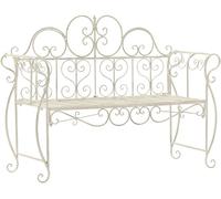 Banco de jardin minna metal crema antiguo 46x128x94 cm