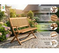 Banco de jardín plegable para dos personas, fabricado en madera de acacia, de aproximadamente 118 x 60 x 90 cm - Color marrón