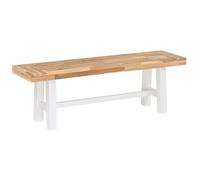 Banco De Jardín Y De Comedor De Madera Clara Con Asiento Patas Blancas Para Exterior O Interior Scania