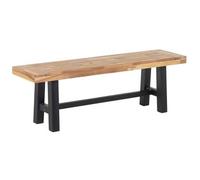 Banco De Jardín Y De Comedor De Madera Clara Con Asiento Patas Negras Para Exterior O Interior Scania