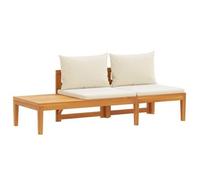 Banco De Jardín Y Mesa Cojines Crema Madera Maciza De Acacia Vidaxl