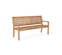 BANCO DE MADERA ASIENTO 3 PLAZAS DECORACIÓN EXTERIOR JARDÍN PATIO BALCÓN TERRAZA