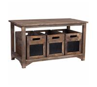 Banco de madera con 3 cajones 90x45x51h cm