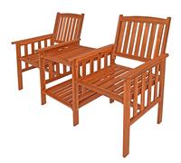Banco de madera con mesita de té, de acacia