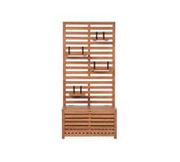 Banco De Pared Con Almacenamiento Madera De Acacia Estantes Arcón 170 X 80 Cm Jardín Balcón Exterior Matino