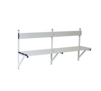 Banco de pared Sypro, listones de aluminio / armazón de acero inoxidable