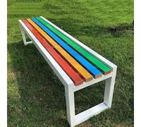 Banco De Patio Para Jardín Exterior 100cm 120cm 150cm 180cm Bancos De Parque Asiento De Madera Maciza Para Jardín 2-4 Asientos Silla De Metal Resistente A La Intemperie ( Color : Blanco , Size : 150cm