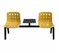 Banco de sala de espera de 2 plazas con mesa, sillas de recepción de vestíbulo para aeropuerto, banco, escuela, hospital, barbería, asiento duradero y elegante para visitantes
