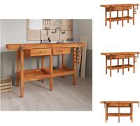 Banco de trabajo con cajones y tornillos, 162x62x83 cm, madera de acacia - Bancos de trabajo