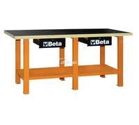 Banco De Trabajo Técnico Beta Tools C56W De Acero Con Mesa De Madera Naranja