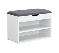 Banco de zapato gentofte 46 x 60 x 30 cm para 4 pares aglomerado blanco y gris [en.casa]