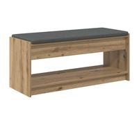 Banco de zapatos con cojín madera de ingeniería 103 x 38 x 45 cm | Banqueta acolchada, funda 100% poliéster, parte inferior antideslizante, almacenamiento de zapatos, fácil mantenimiento