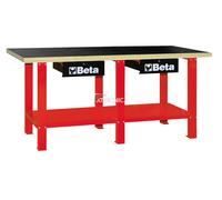 Banco Del Trabajo Técnico beta tools C56W de Acero Con Plan de Madera Rojo