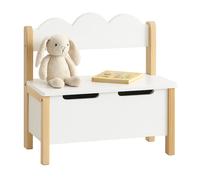 Banco infantil Cofre para juguetes Banco infantil con almacenamiento blanco