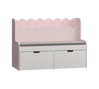 Banco infantil con compartimentos vestnes 100x45x70 cm - rosa/blanco [en.casa]