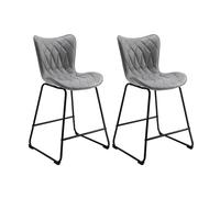 Banco moderna homemiyn - gris, juego de dos piezas, hecho de cuero artificial duradero con estampado de diamante