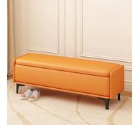 Banco moderno para sala de estar y entrada, otomana con asiento para zapatos y ventana, piel multifuncional para vestíbulo (110 cm / 44in)
