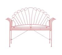 Banco Para Exterior 2 Plazas De Metal Con Apoyabrazos Acampanados Estilo Vintage Rosa Cavinia