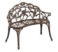 Banco para jardín 2 plazas hierro fundido 100x54x80cm bronce [casa.pro]
