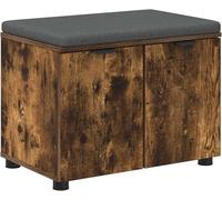 Banco para recibidor con cojín, de roble, 60x38x46 cm. Banco moderno con espacio de almacenamiento, fabricado en material de madera. Zapatero, estante para zapatos con cojín, banco tapizado pequeño
