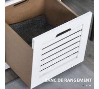 Banco para zapatos - Armario para zapatos - Banco de almacenamiento - Banco para el recibidor - Banco con asiento - Con 3 cajones ventilados