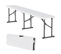 Banco plegable de plástico VEVOR, banco portátil de 183 mm, banco de exterior impermeable de HDPE, asiento de comedor para picnic y camping con asa de transporte, para actividades de jardín, banco ple