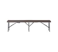 Banco plegable lillestrøm para 4 personas metal/plástico 180x25x43cm - efecto madera [en.casa]