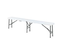 Banco plegable ljusnarsberg para 4 personas metal/plástico 180x25x43cm - blanco [en.casa]