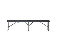 Banco plegable mark para 4 personas metal/plástico 180x25x43cm - efecto ratán negro [en.casa]