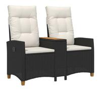 vidaXL Banco reclinable con mesa 2 -Seater 126 x 65 x 112 cm