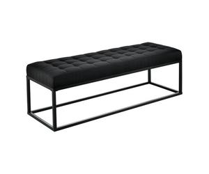 Banco salta tapizado/alcolchado tela / metal 120 x 40 x 38 cm negro [pro.tec]