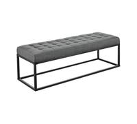 Banco salta tapizado tela / metal 120 x 40 x 38 cm gris [pro.tec]