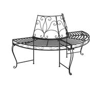 Banco Torre de árbol semi-Circular - Lote de 2 Ø160 cm, color negro | Acero resistente,uso diario al aire libre,diseño envolvente,sombra natural,patio jardín patio