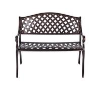 Banco Vintage De Jardín De Metal 2 Plazas Con Reposabrazos Marrón Staggia
