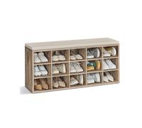 Banco Zapatero 30 x 105 x 48 cm Marrón Camello y Beige Capuchino