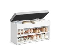 Banco Zapatero 30 x 80 x 44 cm Blanco Nube y Gris Paloma