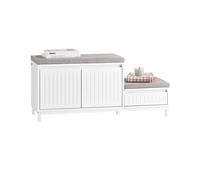 Banco zapatero con 2 estantes, 1 cajón fsr172-w sobuy es 35 cm