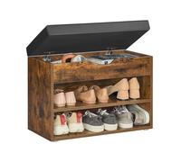 Banco Zapatero con 3 Compartimentos 30 x 60 x 44 cm Marrón Rústico