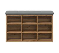 Banco zapatero doll 9 estantes con asiento acolchado roble 50x82x32 cm