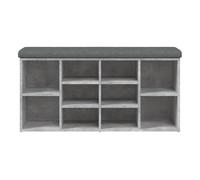 vidaXL Zapatero madera de ingeniería gris hormigón 102x32x50 cm